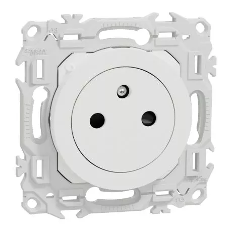 Prise de courant 2P+T affleurante Odace Schneider Electric - 16A - Blanc