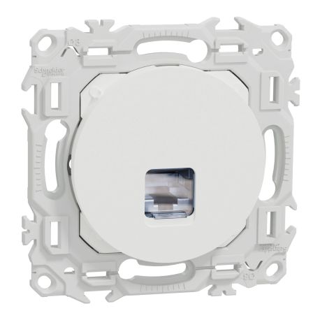 Prise RJ45 Odace Schneider Electric - Cat.6A - STP - Blanc