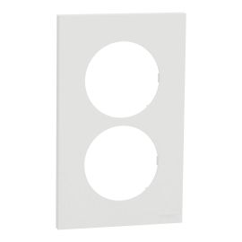 Plaque Odace Schneider Electric - 2 postes - Entraxe 57mm - Blanc