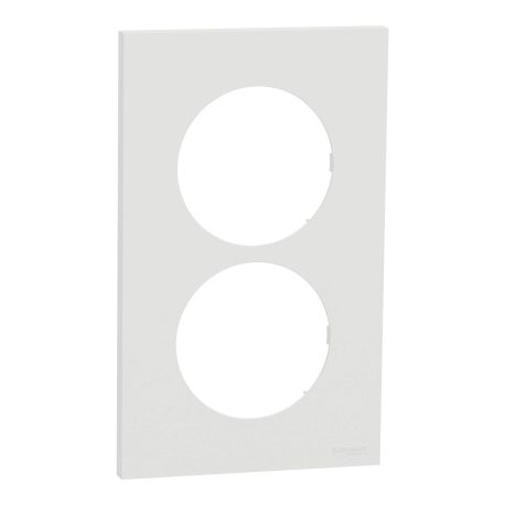 Plaque Odace Schneider Electric - 2 postes - Entraxe 57mm - Blanc