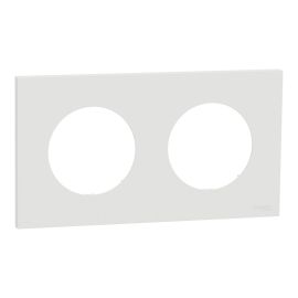 Plaque Odace Schneider Electric - 2 postes - Entraxe 71mm - Blanc