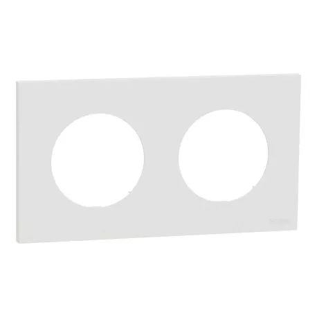 Plaque Odace Schneider Electric - 2 postes - Entraxe 71mm - Blanc