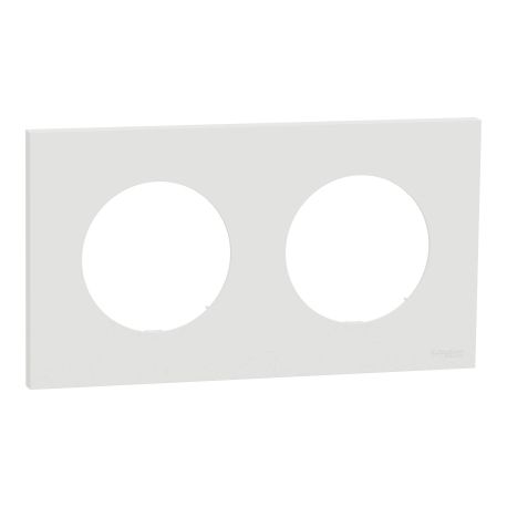 Plaque Odace Schneider Electric - 2 postes - Entraxe 71mm - Blanc