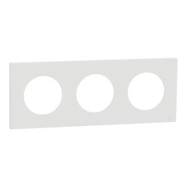 Plaque Odace Schneider Electric - 3 postes - Entraxe 71mm - Blanc