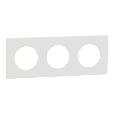 Plaque Odace Schneider Electric - 3 postes - Entraxe 71mm - Blanc