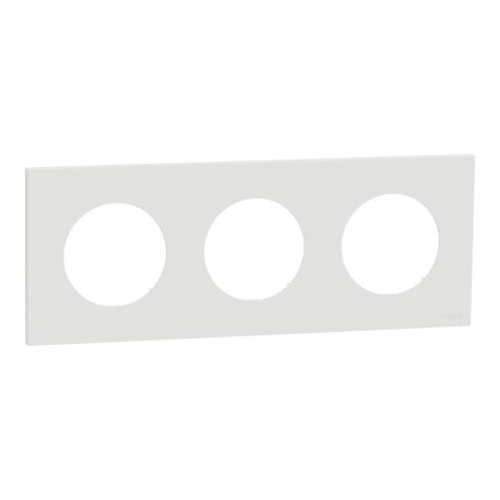 Plaque Odace Schneider Electric - 3 postes - Entraxe 71mm - Blanc