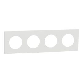 Plaque Odace Schneider Electric - 4 postes - Entraxe 71mm - Blanc