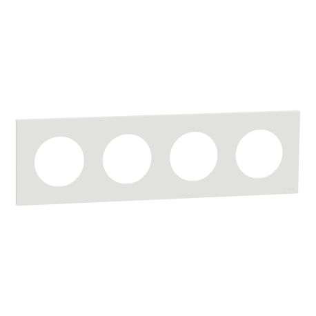 Plaque Odace Schneider Electric - 4 postes - Entraxe 71mm - Blanc