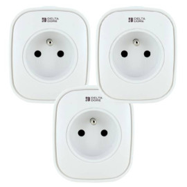 Lot de 3 prises connectées Easy Plug E16EM Delta Dore - 16A - Type E (FR) - Zigbee - Blanc