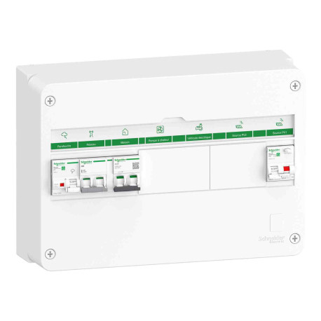Coffret électrique pré-câblé Rési9 Energy Center Schneider - 1 rangée - 18 modules - Mono 3 kWc