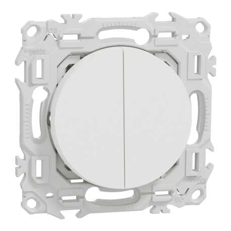 Double Va-et-Vient / Interrupteur / Poussoir Odace Schneider Electric - Blanc