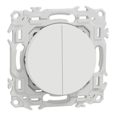 Double Va-et-Vient / Interrupteur / Poussoir Odace Schneider Electric - Blanc