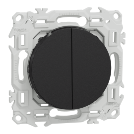 Double Va-et-Vient / Interrupteur / Poussoir Odace Schneider Electric - Noir