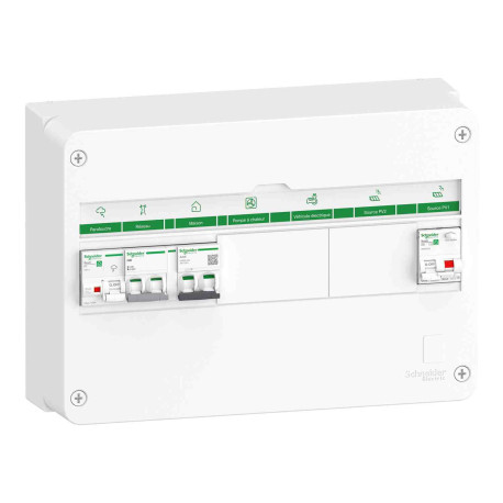 Coffret électrique pré-câblé Rési9 Energy Center Schneider - 1 rangée - 18 modules - Mono 4-6 kWc