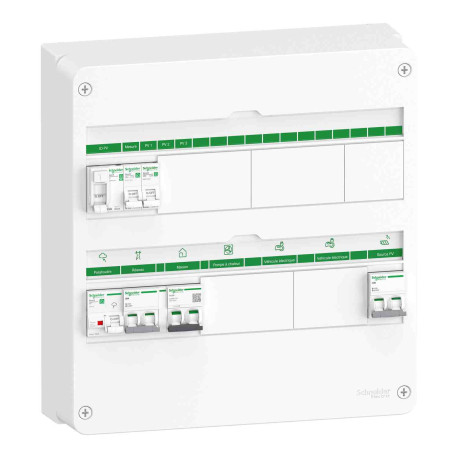 Coffret électrique pré-câblé Rési9 Energy Center Schneider - 2 rangées - 2x18 modules - Mono 3 kWc