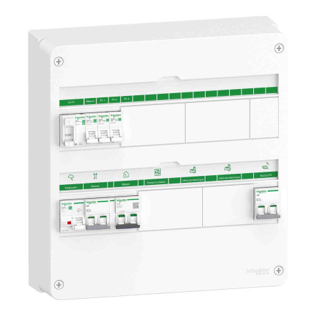 Coffret électrique pré-câblé Rési9 Energy Center Schneider - 2 rangées - 2x18 modules - Mono 4-6 kWc