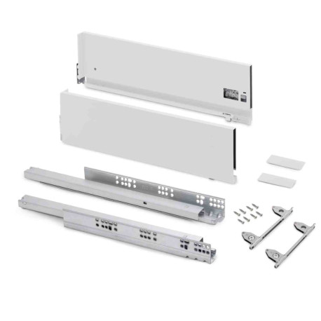 Kit pour tiroir extérieur Vertex Emuca - Réglage 3D - H.178mm - P.350mm - 40kg - Blanc
