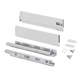 Kit pour tiroir extérieur Vertex Emuca - Réglage 3D - H.131mm - P.500mm - 60kg - Blanc