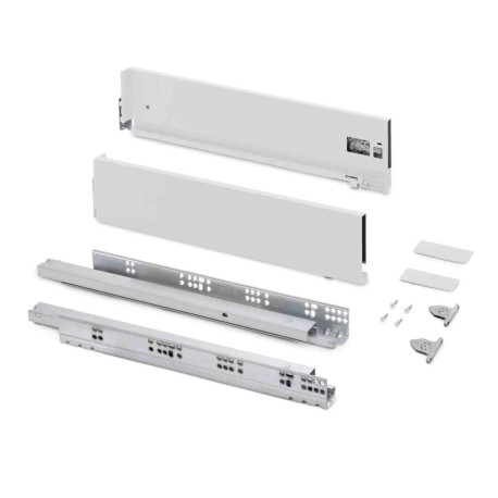 Kit pour tiroir extérieur Vertex Emuca - Réglage 3D - H.131mm - P.500mm - 60kg - Blanc