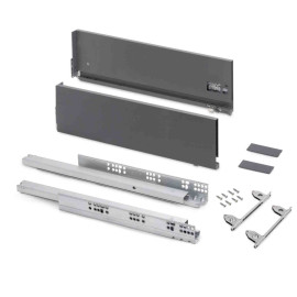 Kit pour tiroir extérieur Vertex Emuca - Réglage 3D - H.178mm - P.500mm - 60kg - Anthracite