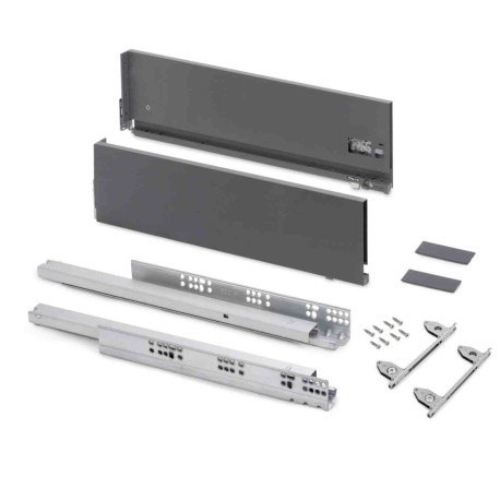 Kit pour tiroir extérieur Vertex Emuca - Réglage 3D - H.178mm - P.500mm - 60kg - Anthracite