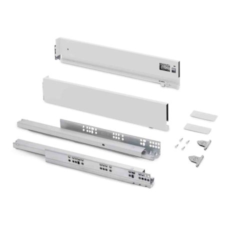 Kit pour tiroir extérieur Vertex Emuca - Réglage 3D - H.93mm - P.300mm - 40kg - Blanc