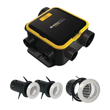 Kit VMC EasyHome Auto Compact Classic - Simple flux Autoréglable - 241 m³/h - 23 dB - Avec 3 grilles BIP