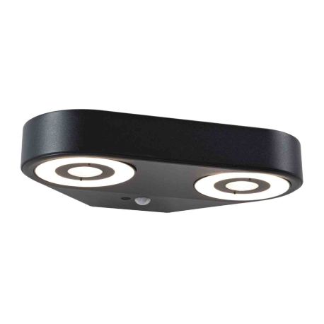 Applique LED extérieure Silma Paulmann - Avec détecteur - 2x5.5W - 3000K - IP44 - Anthracite 