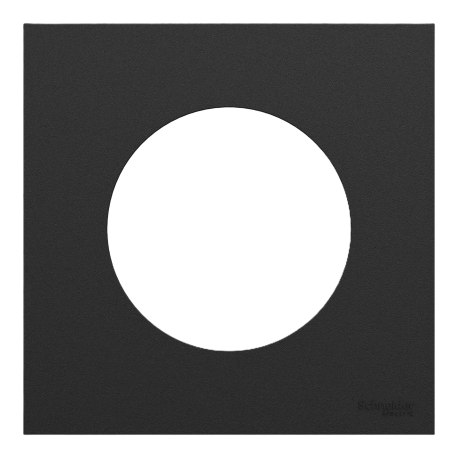 Plaque Odace Schneider Electric - 1 poste - Noir Onyx