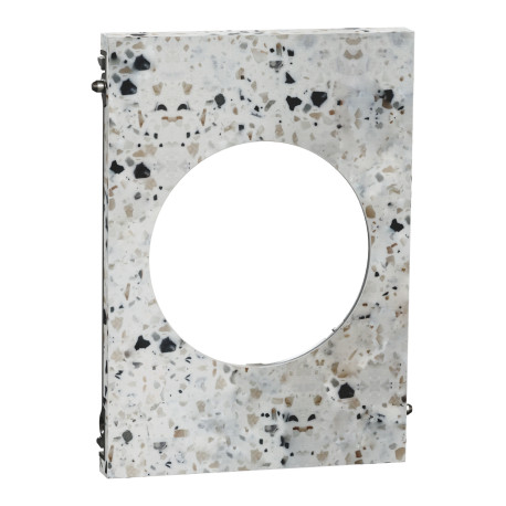 Plaque Odace Architecte Schneider Electric - 1 poste - Centrale - Effet Terrazzo