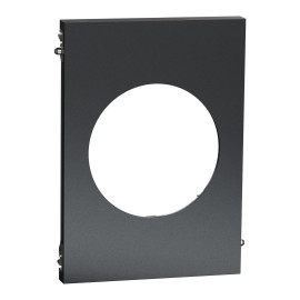 Plaque Odace Architecte Schneider Electric - 1 poste - Centrale - Effet Perle Noire