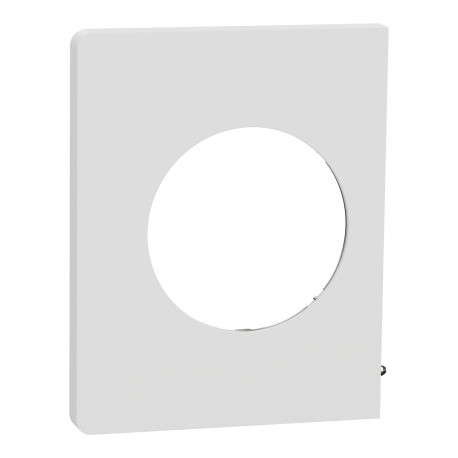 Plaque Odace Architecte Schneider Electric - 1 poste - Latérale - Effet Céramique Blanc