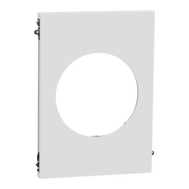 Plaque Odace Architecte Schneider Electric - 1 poste - Centrale - Effet Céramique Blanc