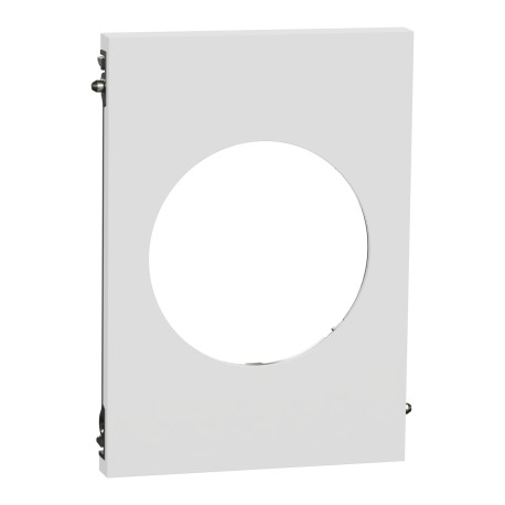 Plaque Odace Architecte Schneider Electric - 1 poste - Centrale - Effet Céramique Blanc
