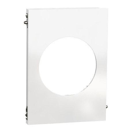 Plaque Odace Architecte Schneider Electric - 1 poste - Centrale - Effet Blanc émaillé