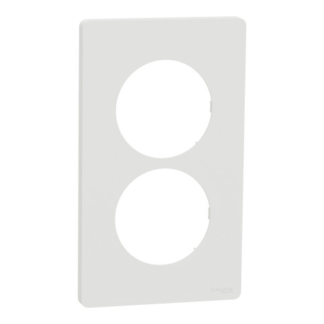 Plaque Odace Architecte Schneider Electric - 2 postes - Blanc Craie