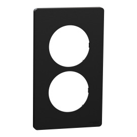Plaque Odace Architecte Schneider Electric - 2 postes - Noir Onyx