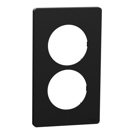 Plaque Odace Architecte Schneider Electric - 2 postes - Noir Onyx