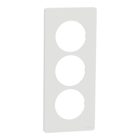 Plaque Odace Architecte Schneider Electric - 3 postes - Blanc Craie