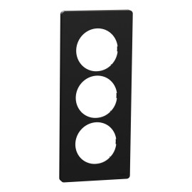 Plaque Odace Architecte Schneider Electric - 3 postes - Noir Onyx