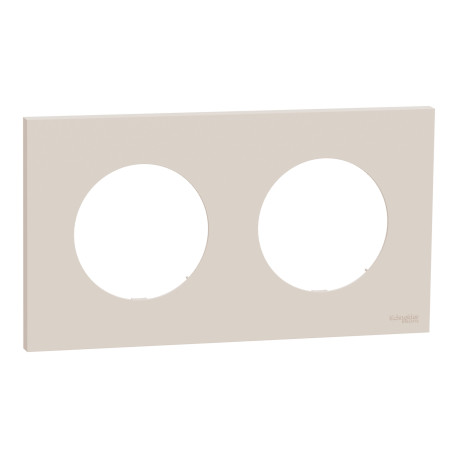 Plaque Odace Schneider Electric - 2 postes - Beige sable