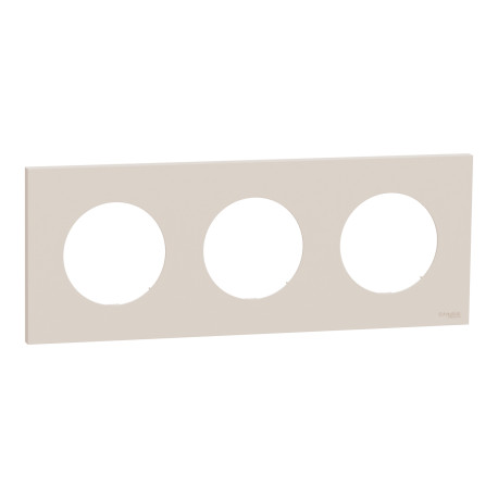 Plaque Odace Schneider Electric - 3 postes - Beige sable