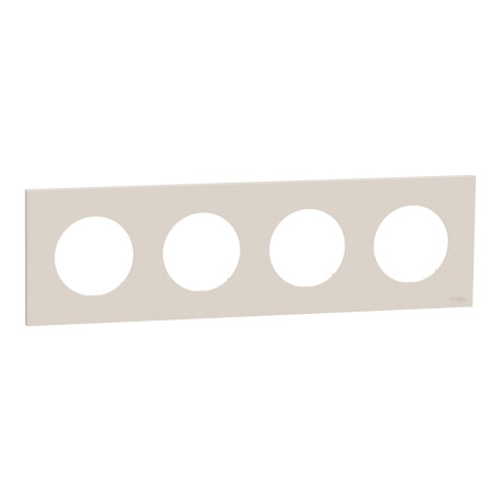 Plaque Odace Schneider Electric - 4 postes - Beige sable