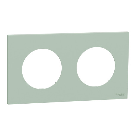 Plaque Odace Schneider Electric - 2 postes - Vert jade