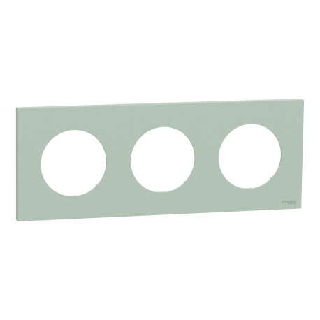 Plaque Odace Schneider Electric - 3 postes - Vert jade