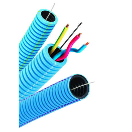 Gaine blindée pré-câblée Prefilzen+ 4G1,5 BRNV/J avec fil semi-conducteur 20mm
