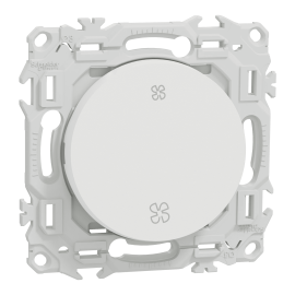 Interrupteur / Poussoir VMC Odace Schneider Electric - 2 vitesses - 10AX - Blanc