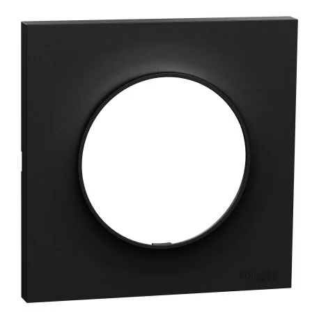 Plaque Odace Origine Schneider Electric - 1 poste - Noir mat