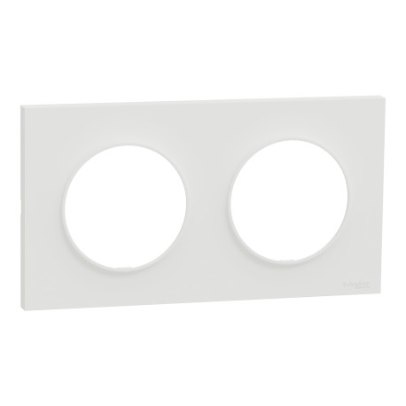 Plaque Odace Origine Schneider Electric - 2 postes - Blanc mat