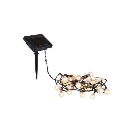 Guirlande LED Solar Soala IP44 3000K 30x3lm - Noir